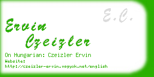 ervin czeizler business card